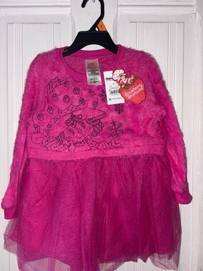 Disney Pink Strawberry Shortcake Fuzzy Tulle Party Dress